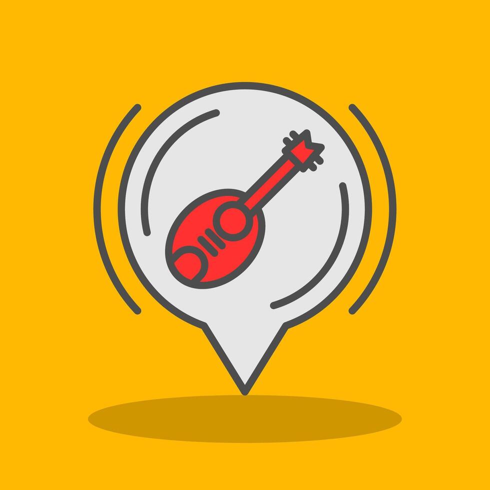 Guitar Filled Shadow Icon vector