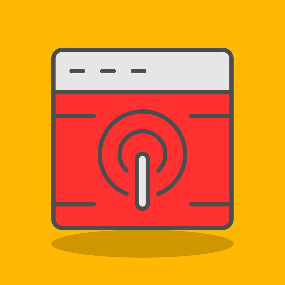 Browser Filled Shadow Icon vector