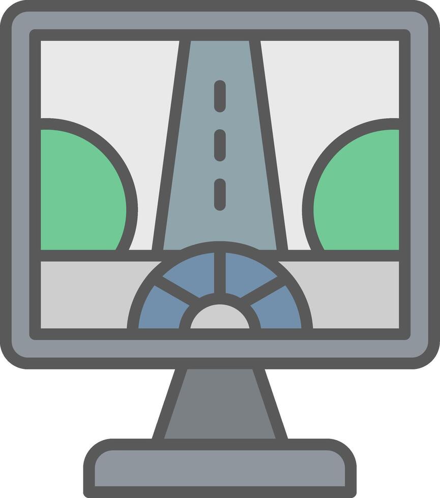 Driving Control Line Filled Light Icon vector