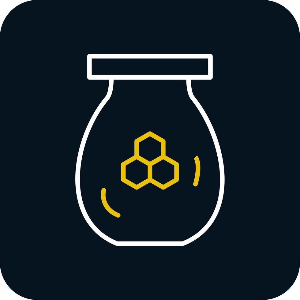 Honey Jar Line Red Circle Icon vector