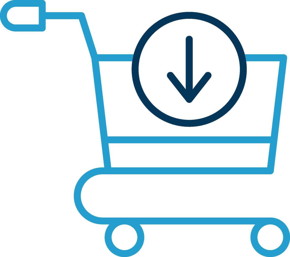 Add To Cart Line Blue Two Color Icon vector