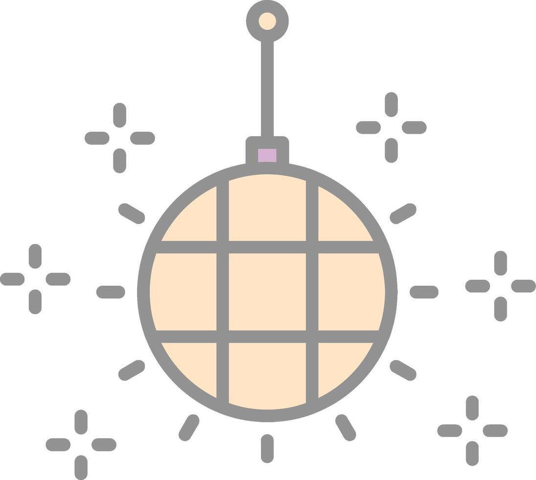 Disco Ball Line Filled Light Icon vector