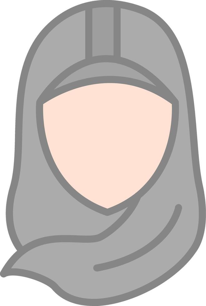 Hijab Line Filled Light Icon vector