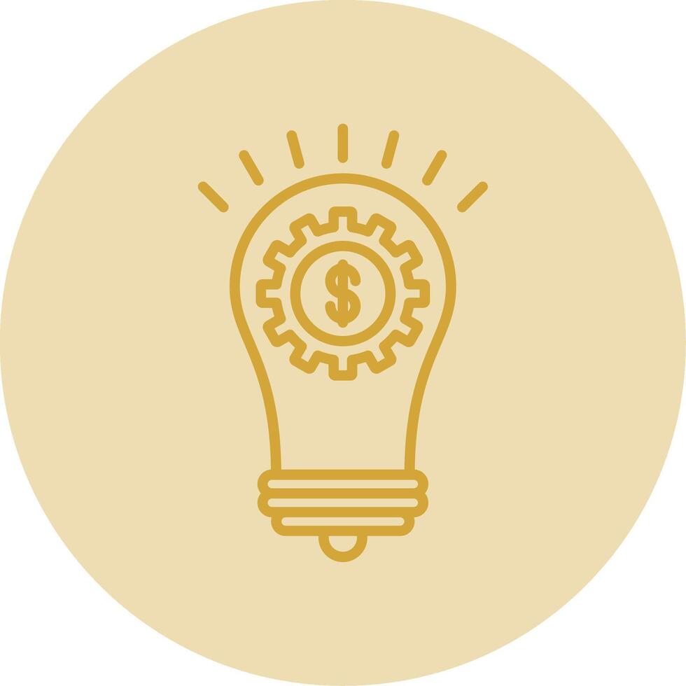 Solutions Line Yellow Circle Icon vector