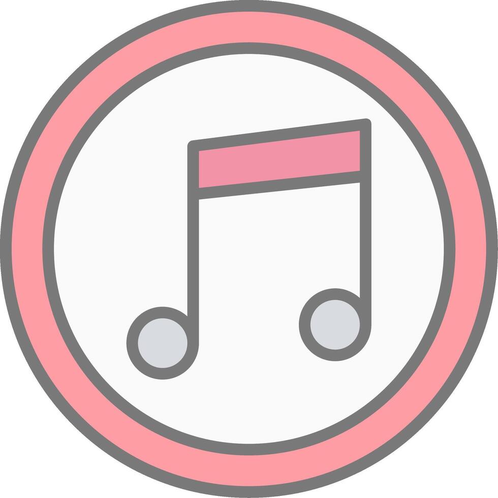 Music Note Line Filled Light Icon vector