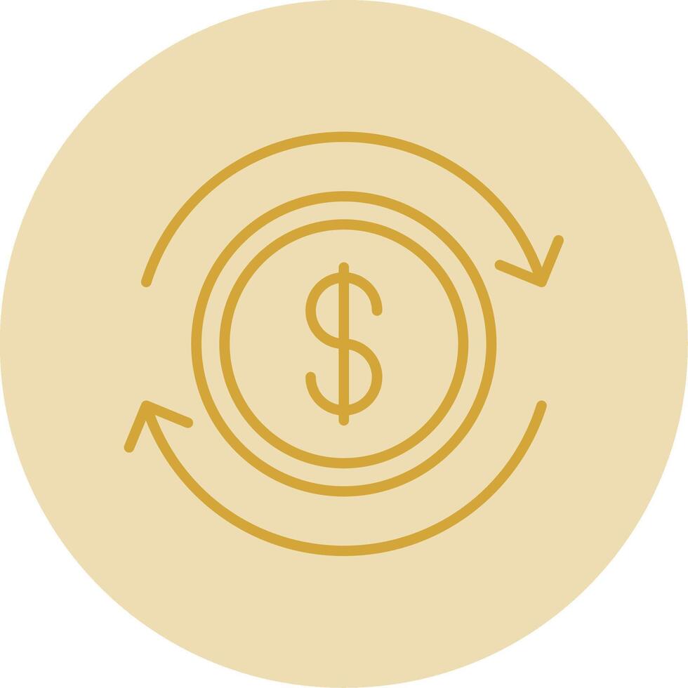 Business Continuity Line Yellow Circle Icon vector