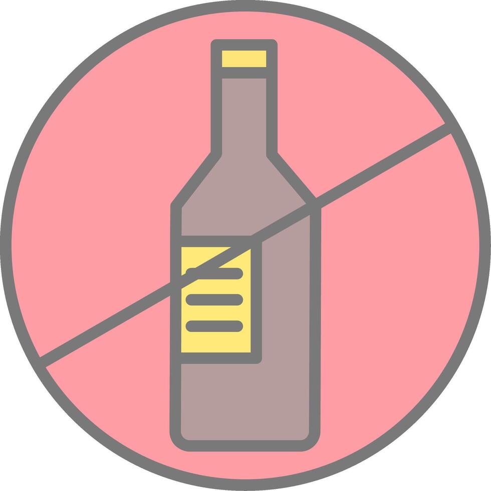 No Alcohol Line Filled Light Icon vector