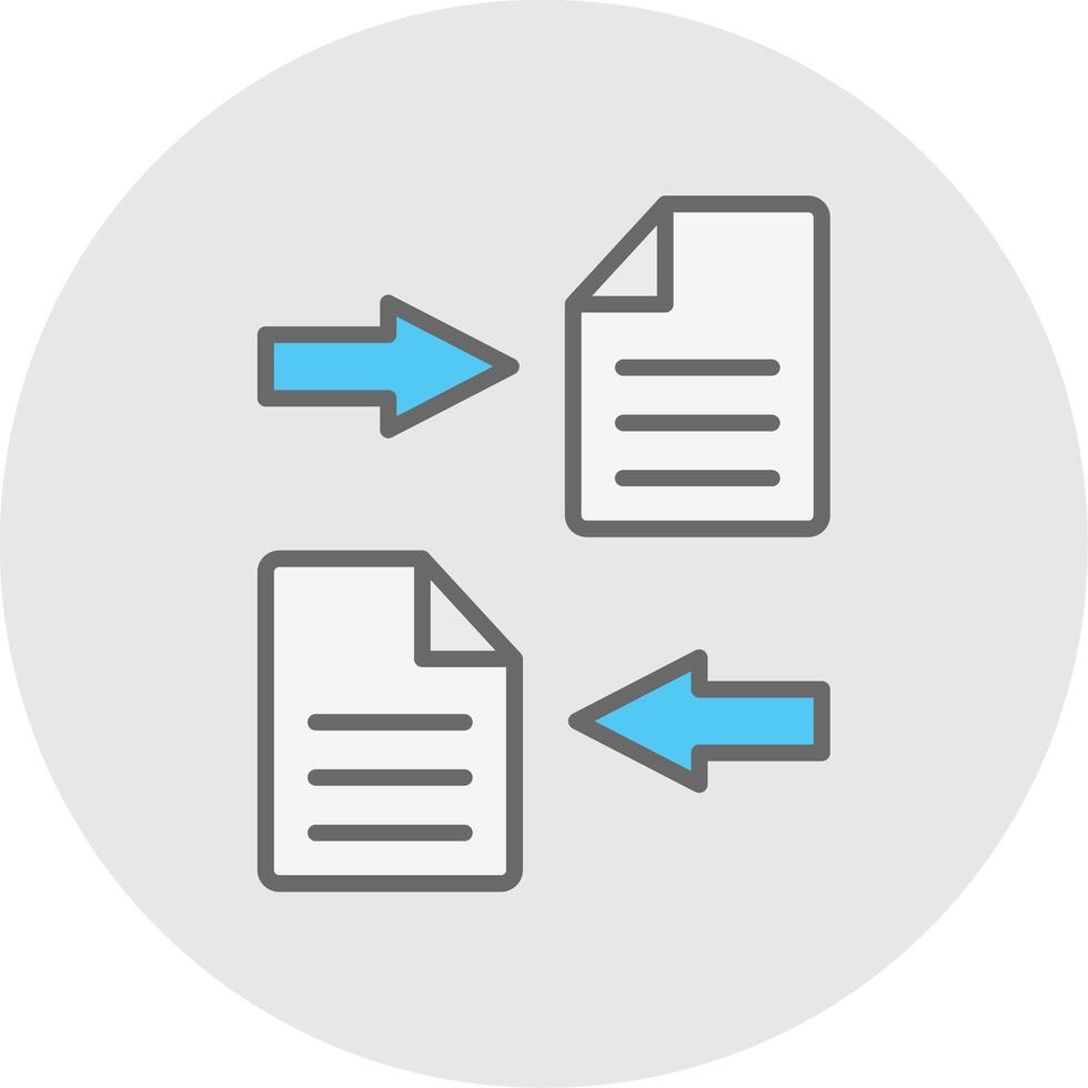 File Sharing Line Filled Light Icon vector