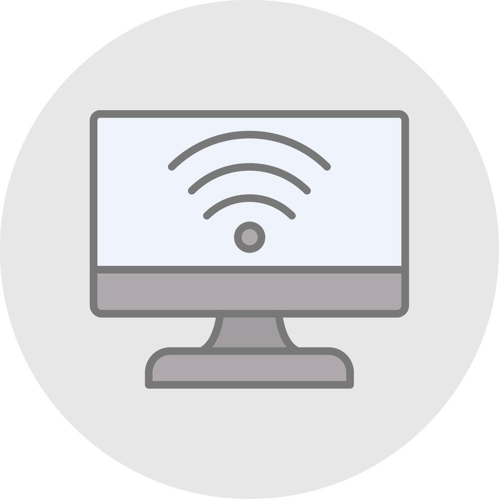 Internet Connection Line Filled Light Icon vector