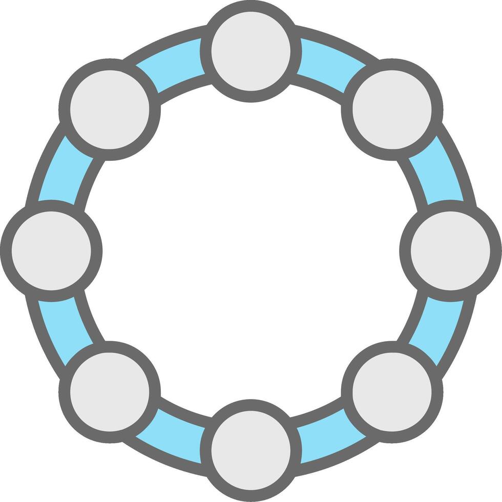 Tambourine Line Filled Light Icon vector