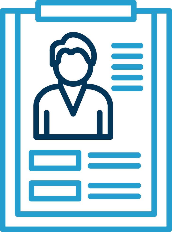 User Profile Line Blue Two Color Icon vector