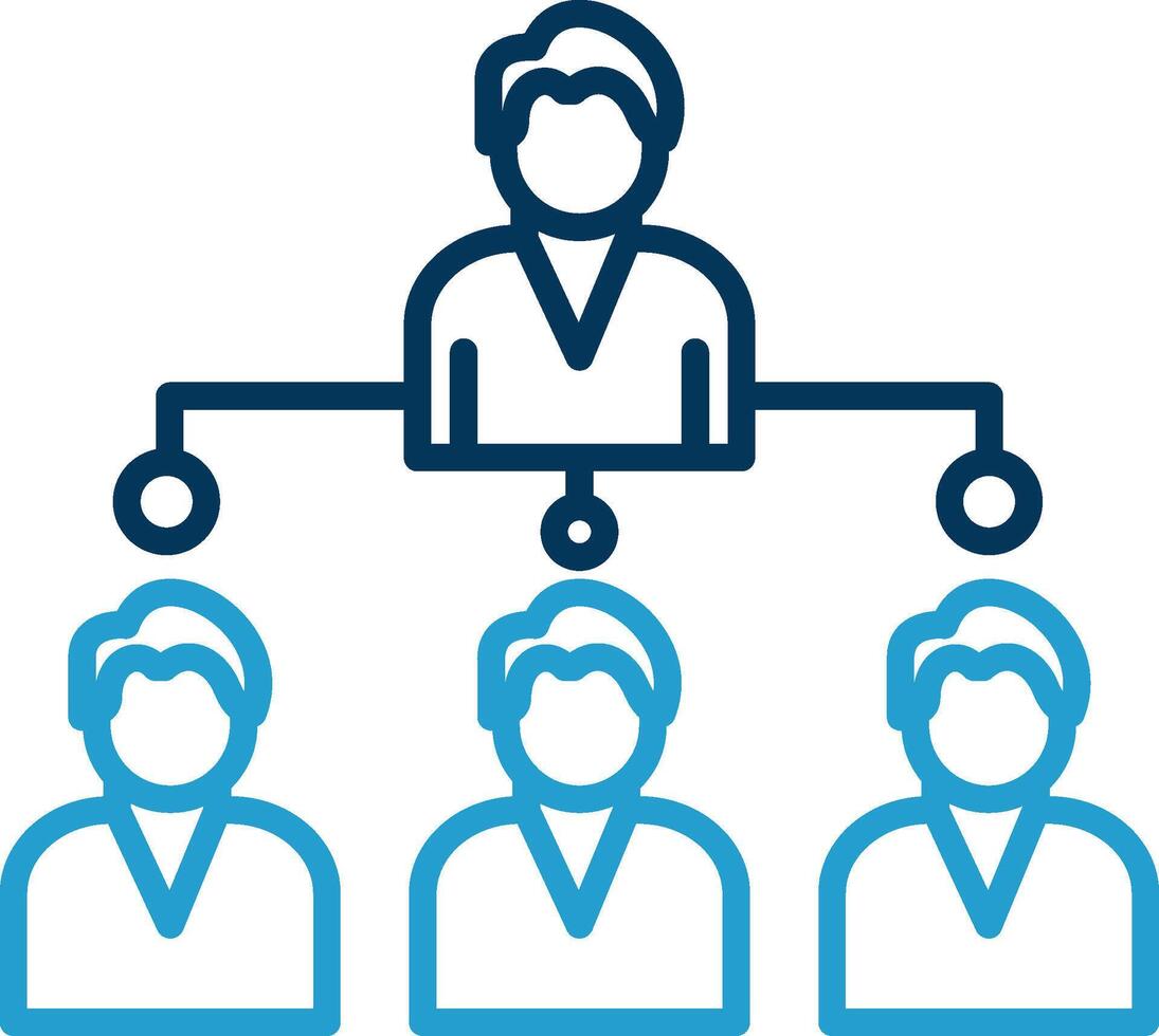 Company Structure Line Blue Two Color Icon vector
