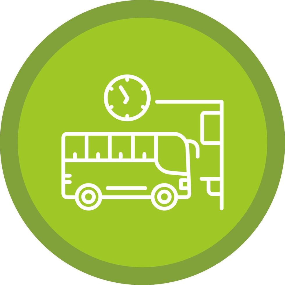 Bus Station Line Multi Circle Icon vector