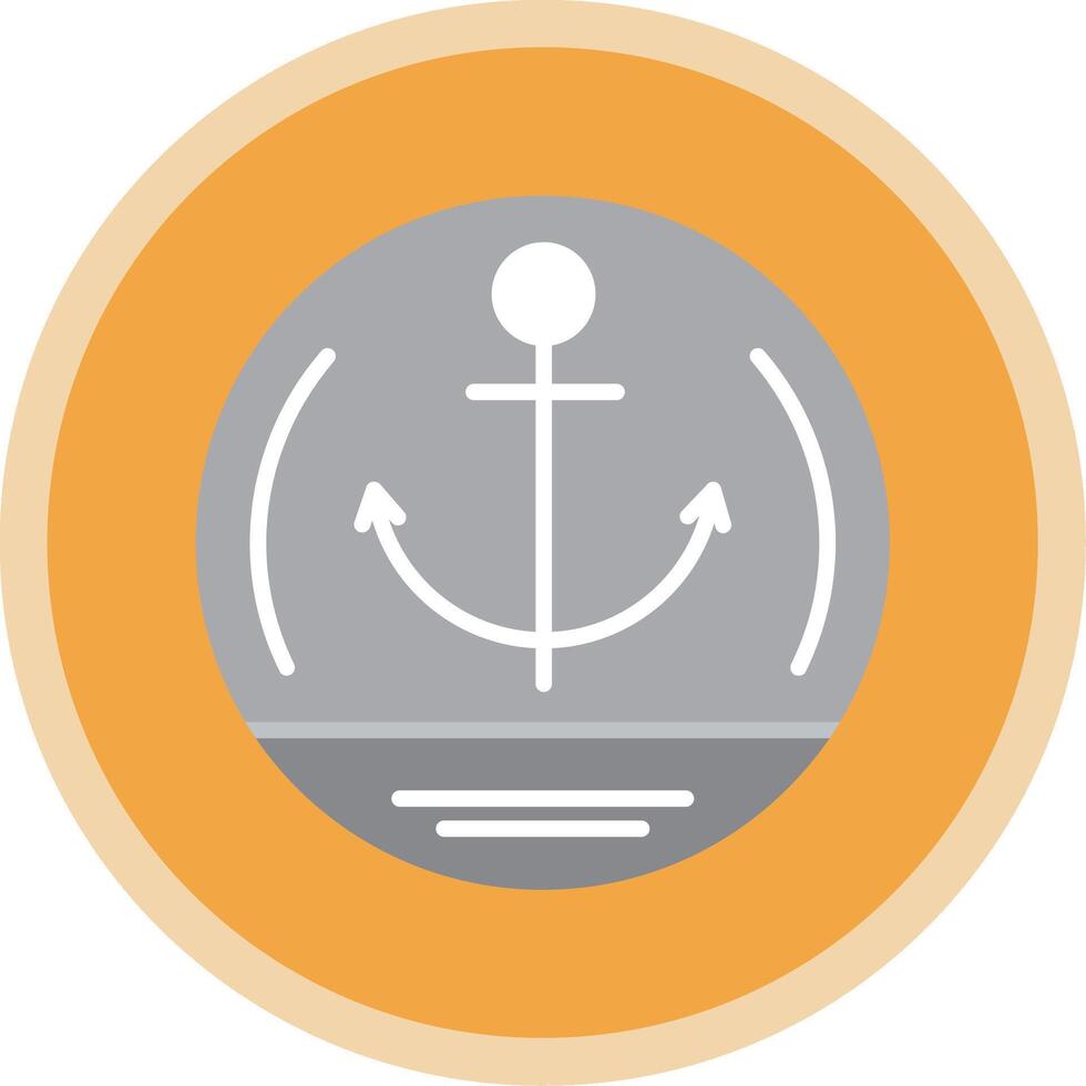 Anchor Flat Multi Circle Icon vector
