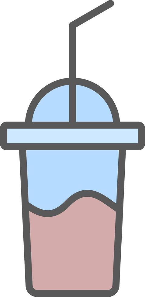 Milkshake Line Filled Light Icon vector