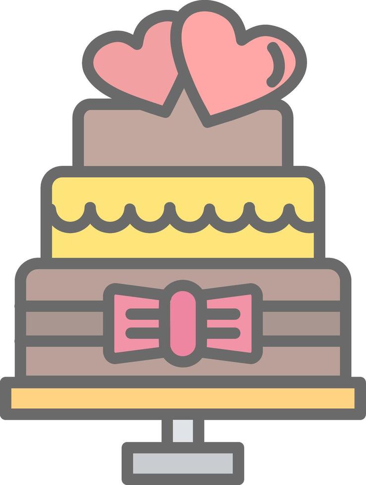 Wedding Cake Line Filled Light Icon vector