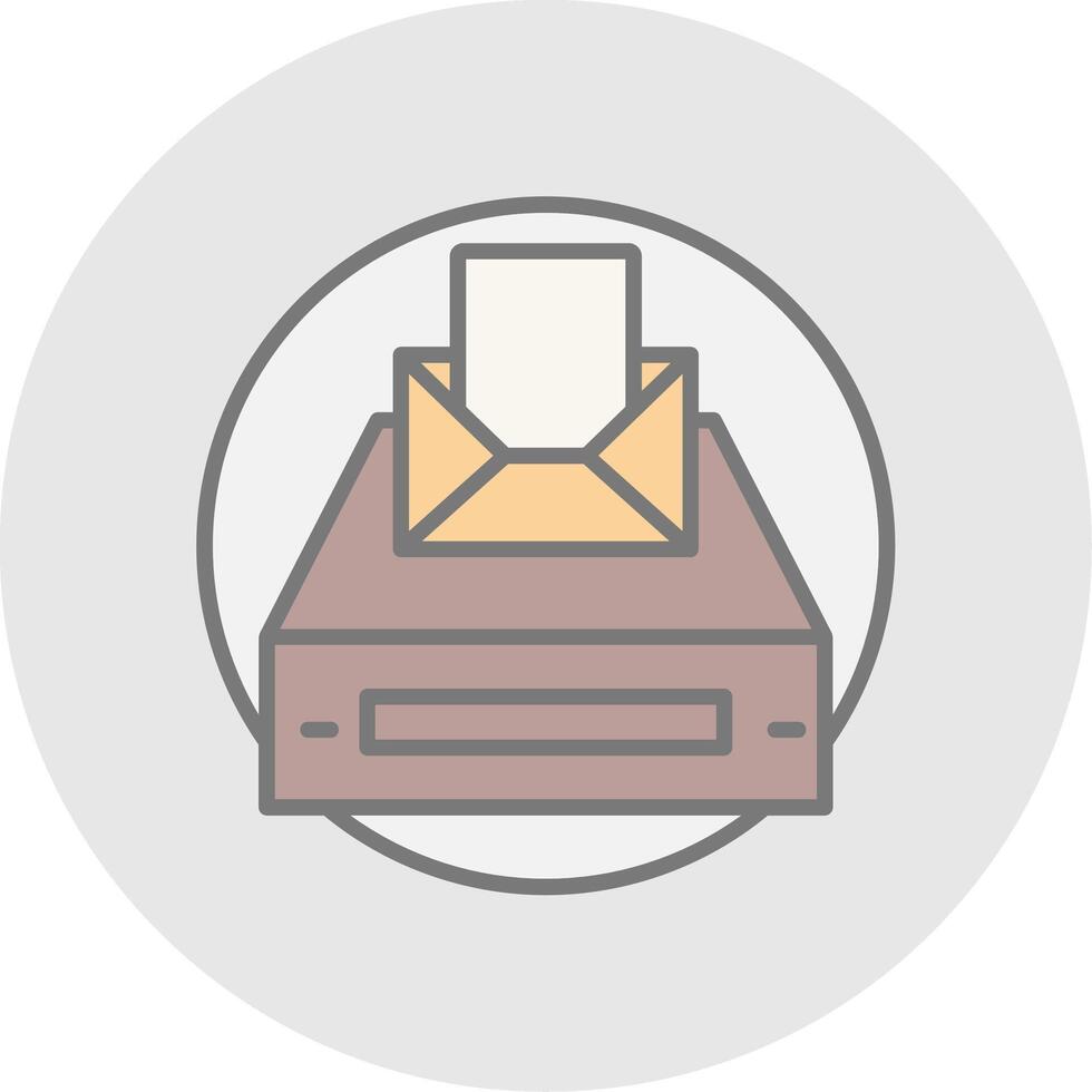 Project Inbox Line Filled Light Icon vector