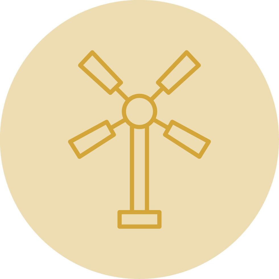 Windmill Line Yellow Circle Icon vector