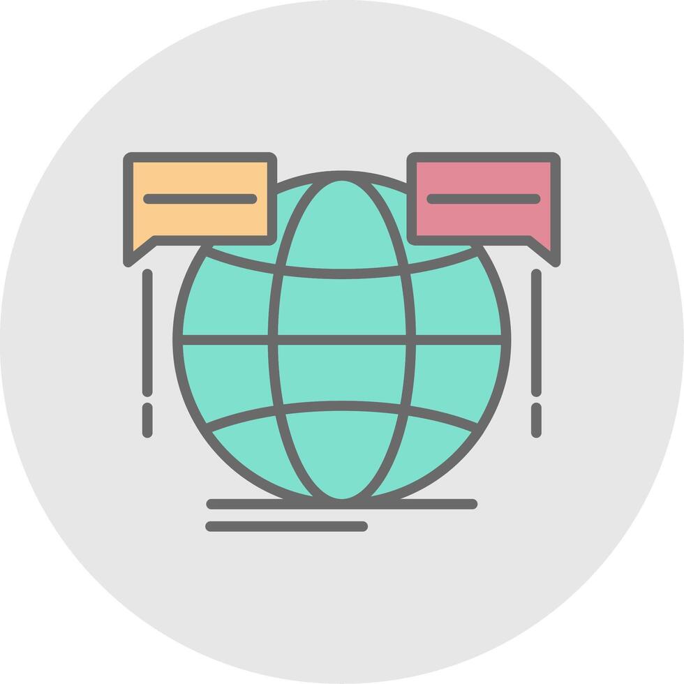 Global Forum Line Filled Light Icon vector