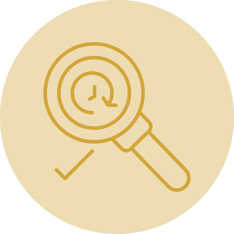 Time Monitoring Line Yellow Circle Icon vector