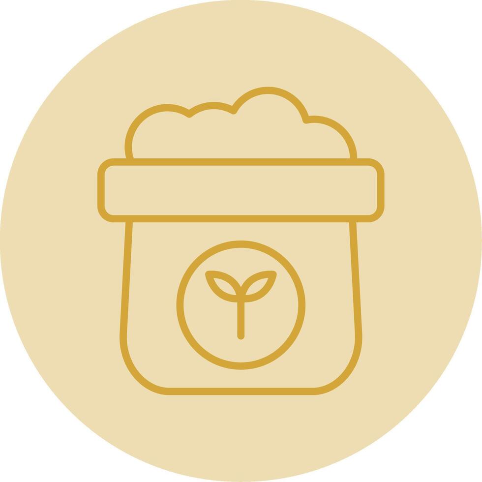 Fertilizer Line Yellow Circle Icon vector