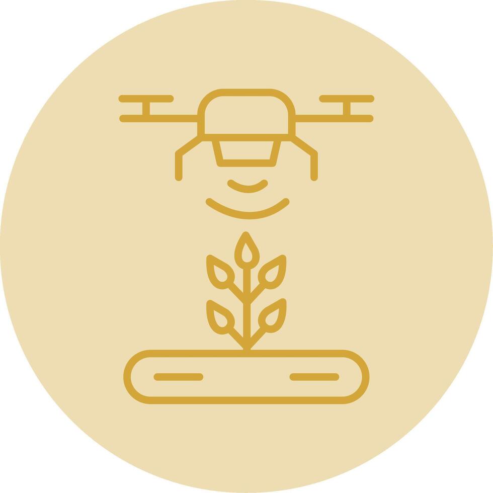 Automatic Irrigatior Line Yellow Circle Icon vector