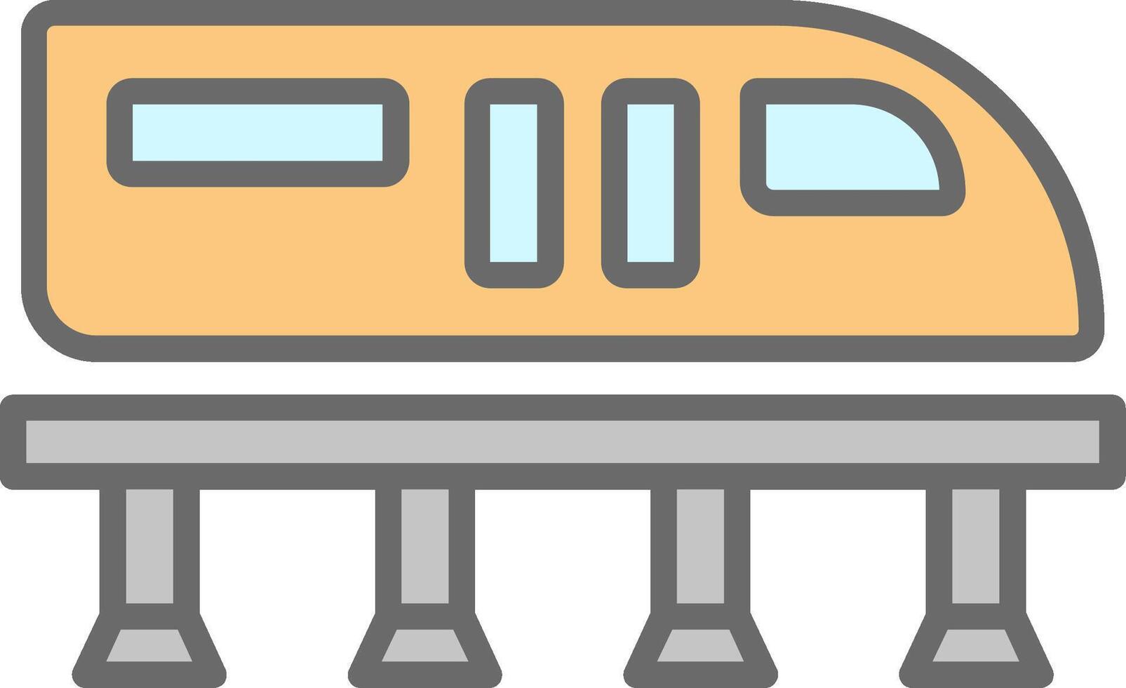 Monorail Line Filled Light Icon vector