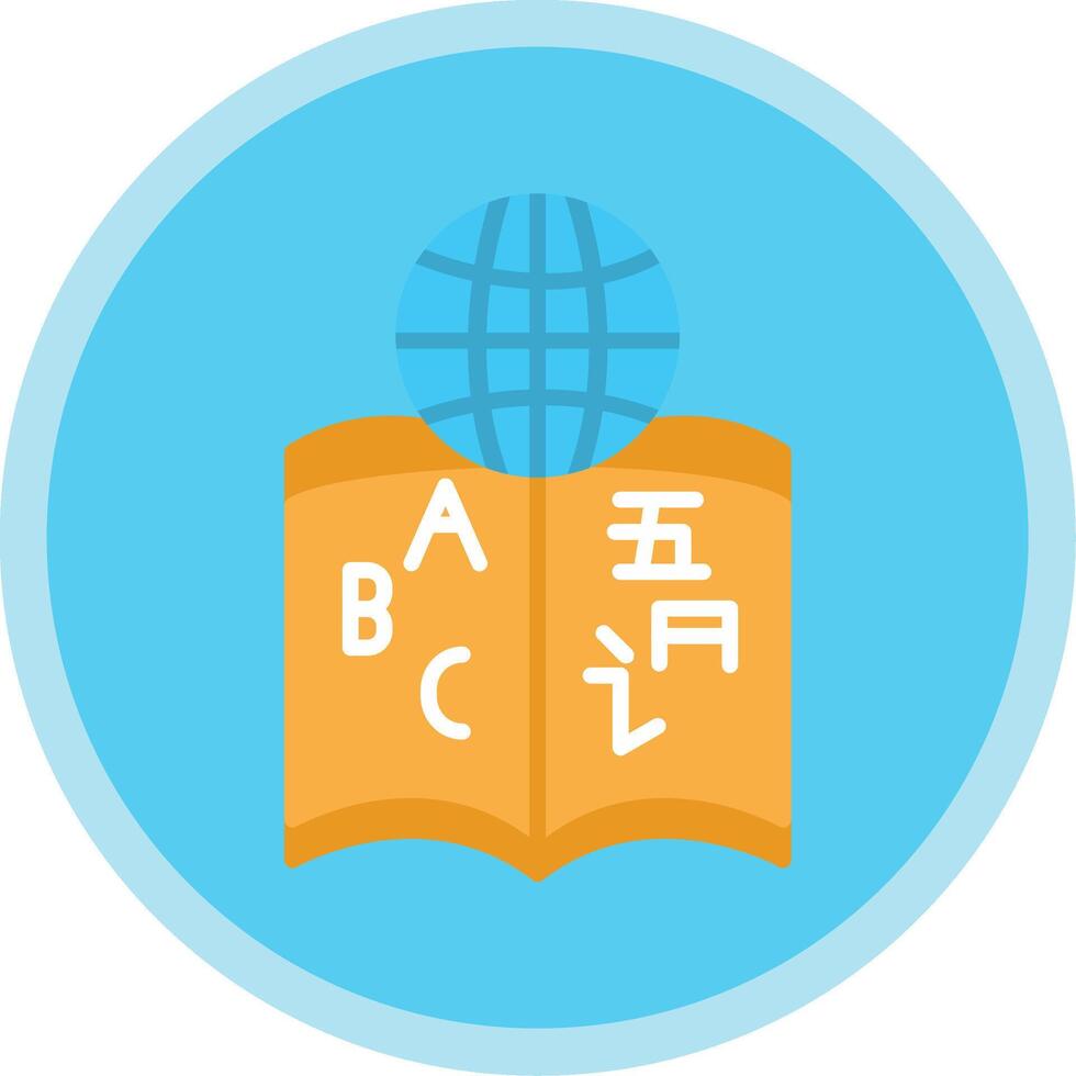 Linguistics Flat Multi Circle Icon vector