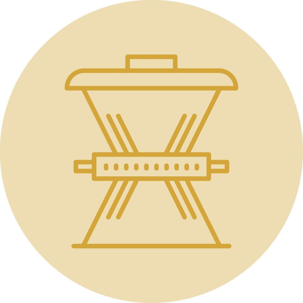 Waste Reduction Line Yellow Circle Icon vector