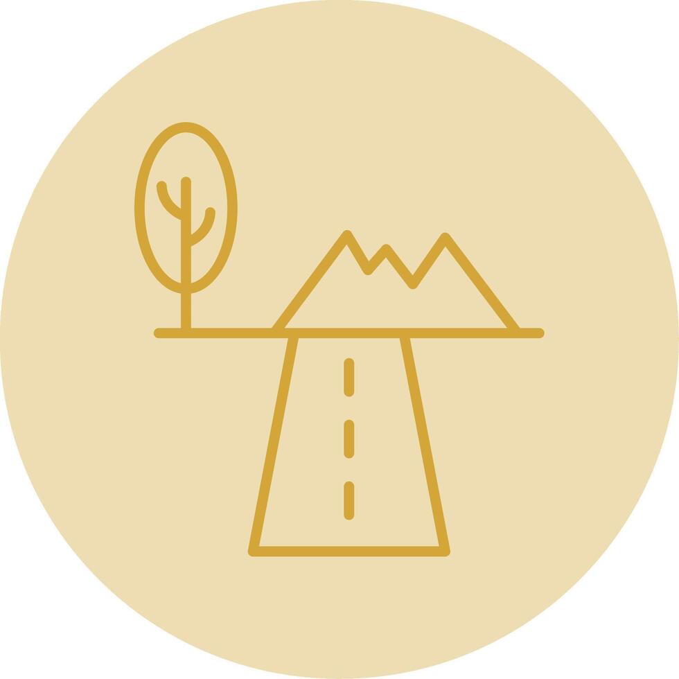 Flora Line Yellow Circle Icon vector