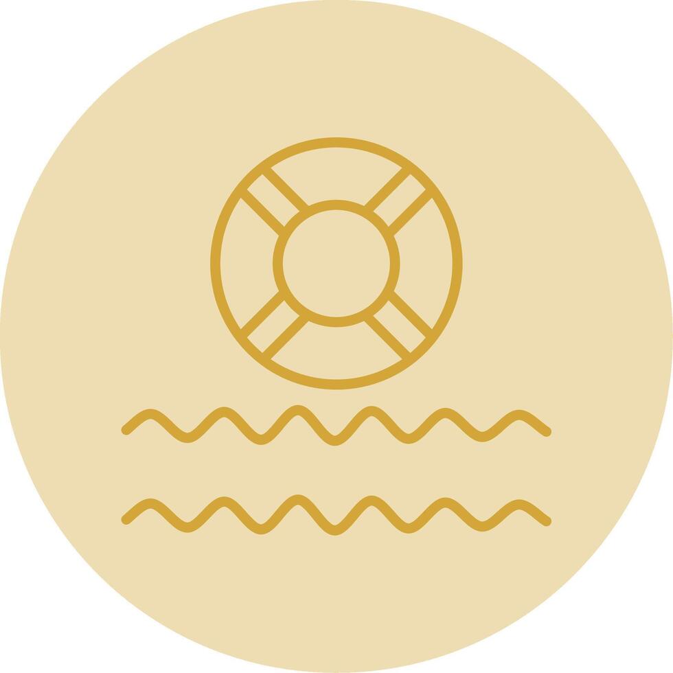 Life Saver Line Yellow Circle Icon vector