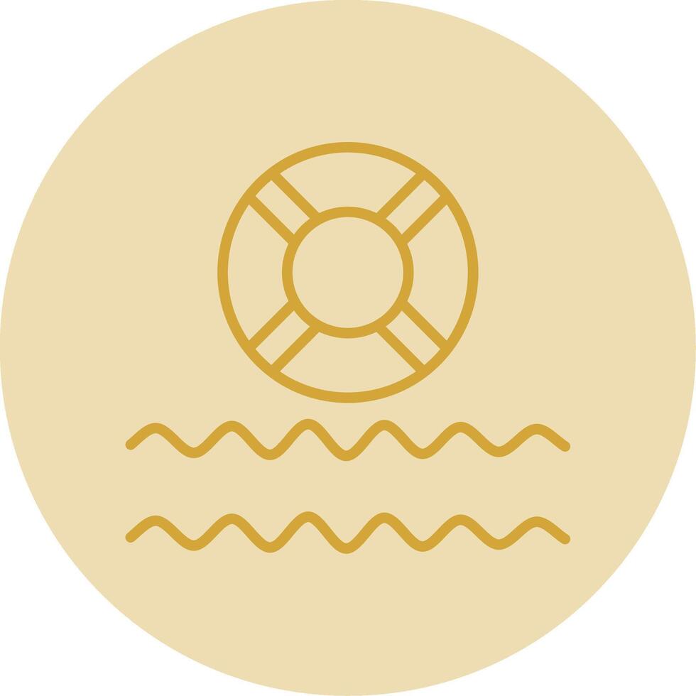 vida ahorrador línea amarillo circulo icono vector