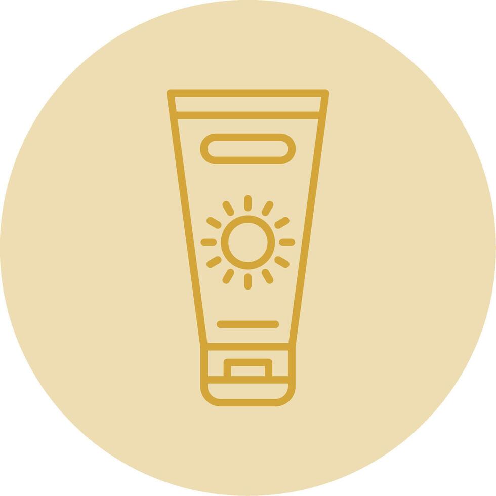 Dom crema línea amarillo circulo icono vector