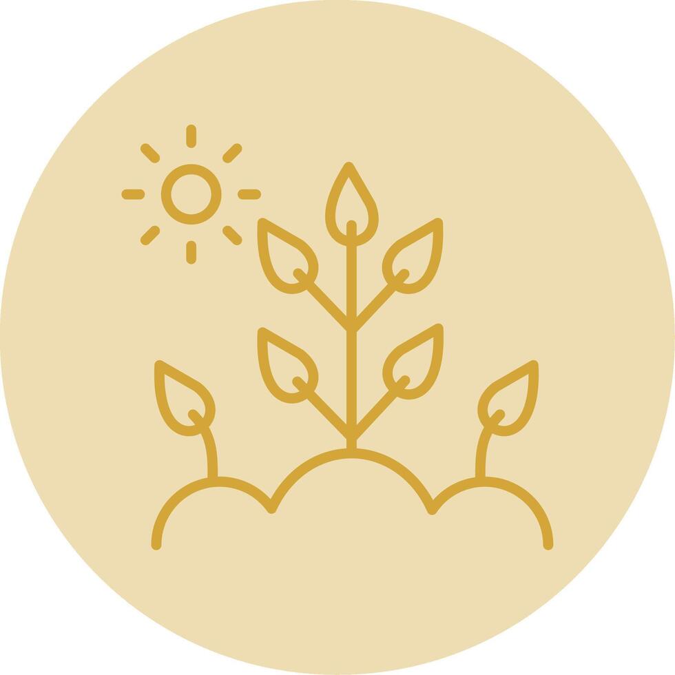 Farming Line Yellow Circle Icon vector