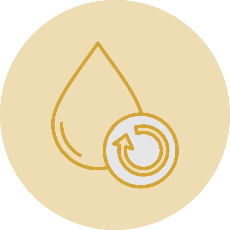 Water Treatment Line Yellow Circle Icon vector