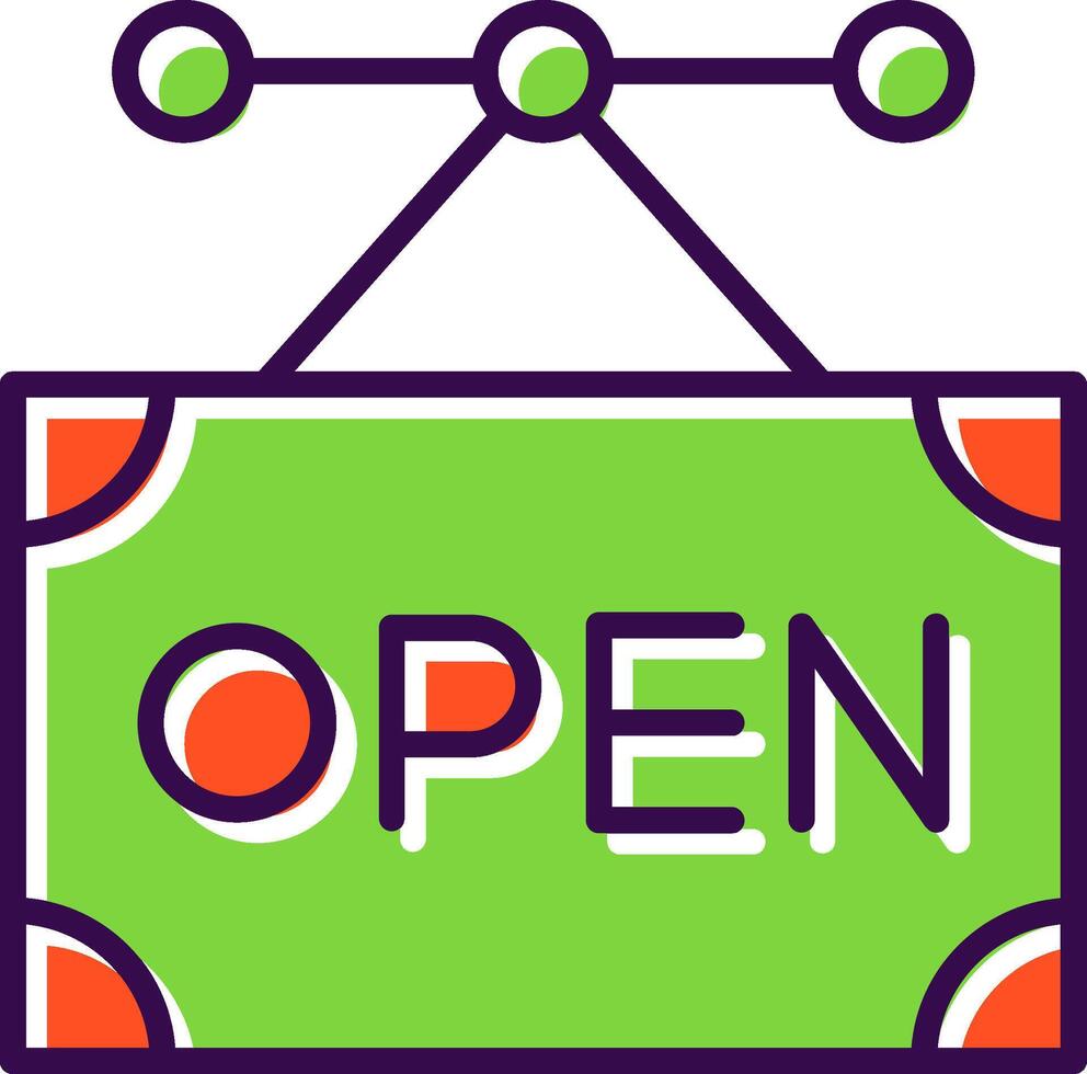 Open Sign filled Design Icon vector