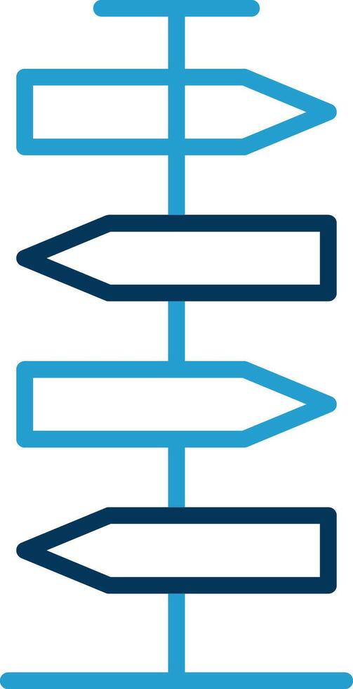 Signpost Line Blue Two Color Icon vector