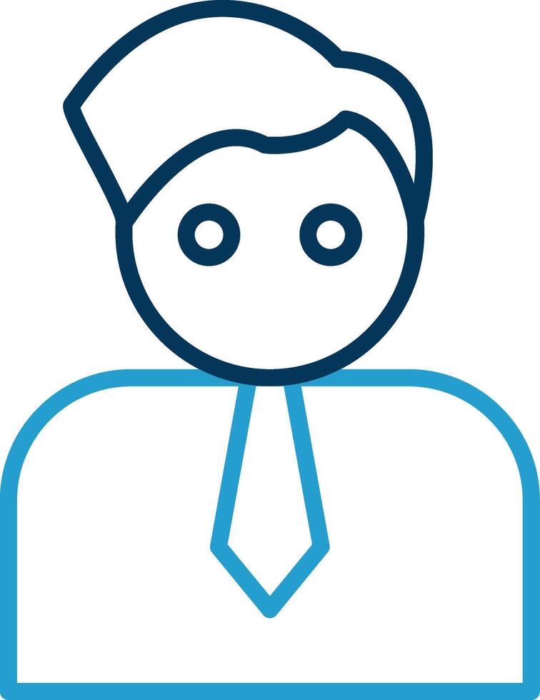 Manager Line Blue Two Color Icon vector