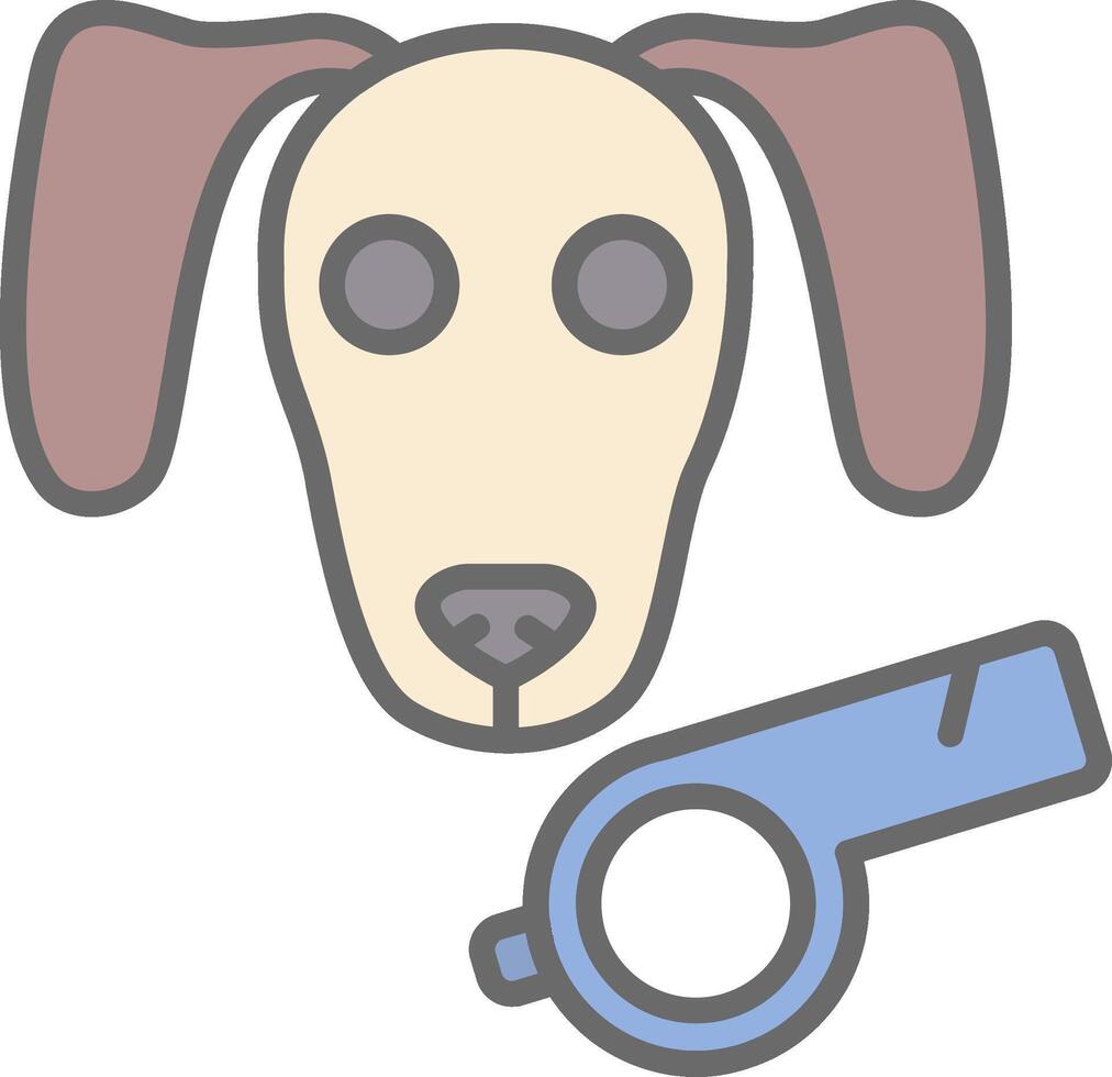 Dog Line Filled Light Icon vector