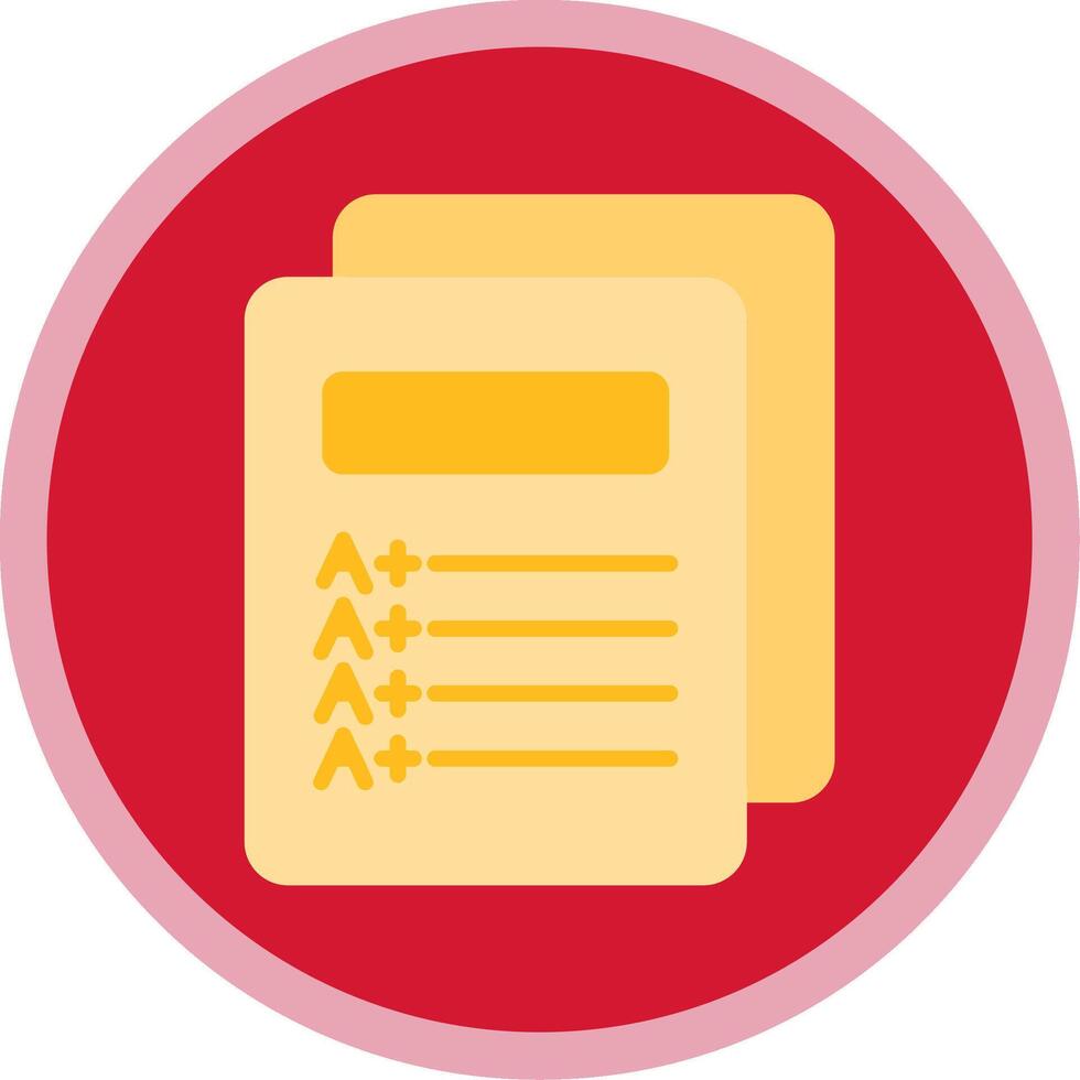 Report Card Flat Multi Circle Icon vector