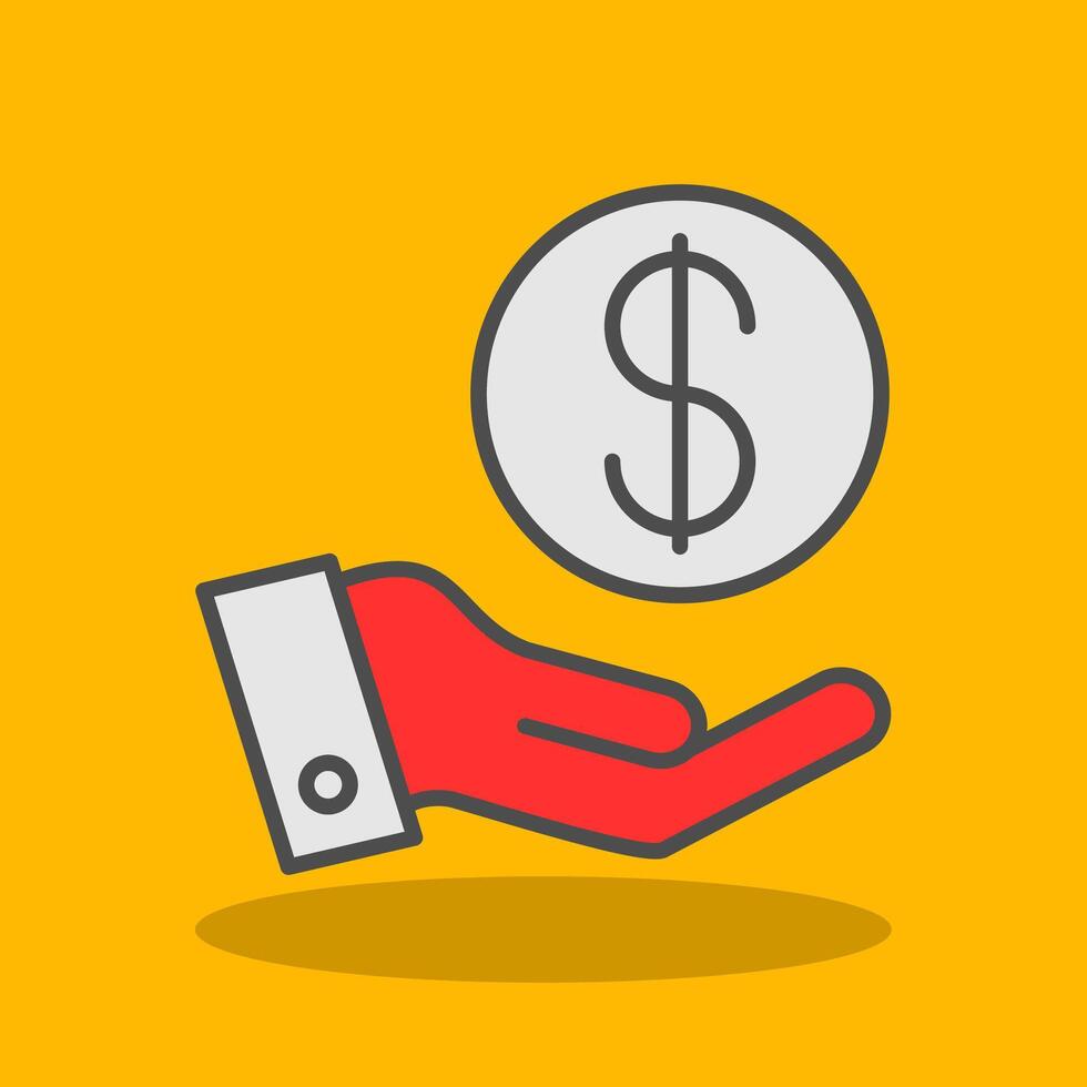 Hand Filled Shadow Icon vector
