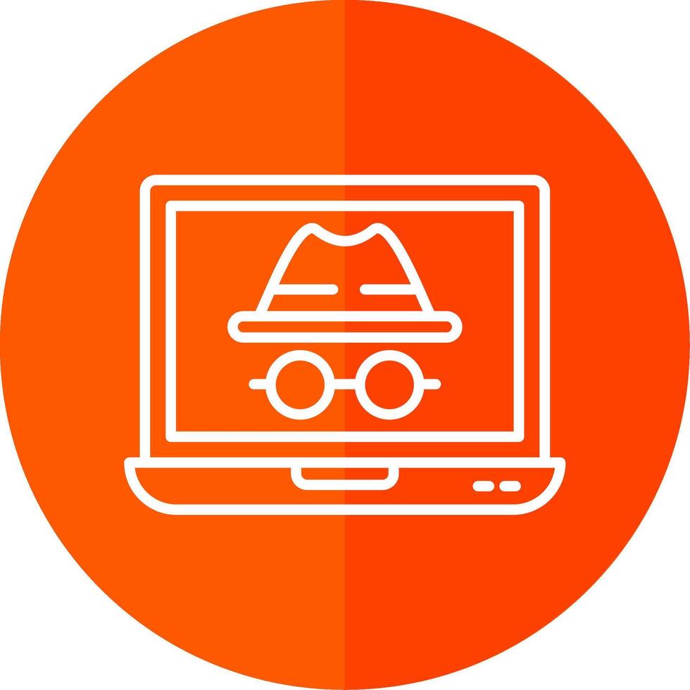 Incognito Line Red Circle Icon vector