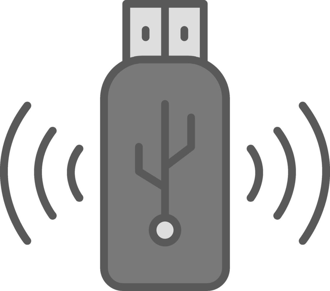 Usb Line Filled Light Icon vector