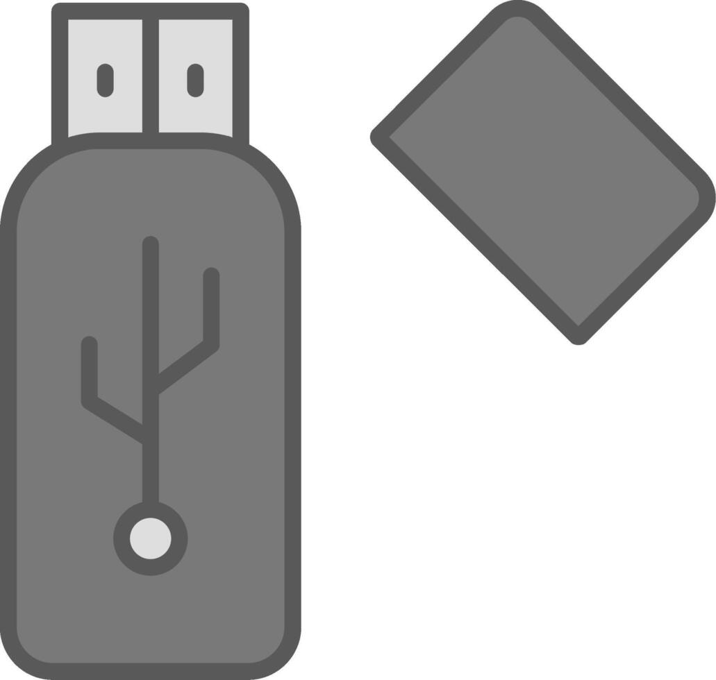 Usb Line Filled Light Icon vector