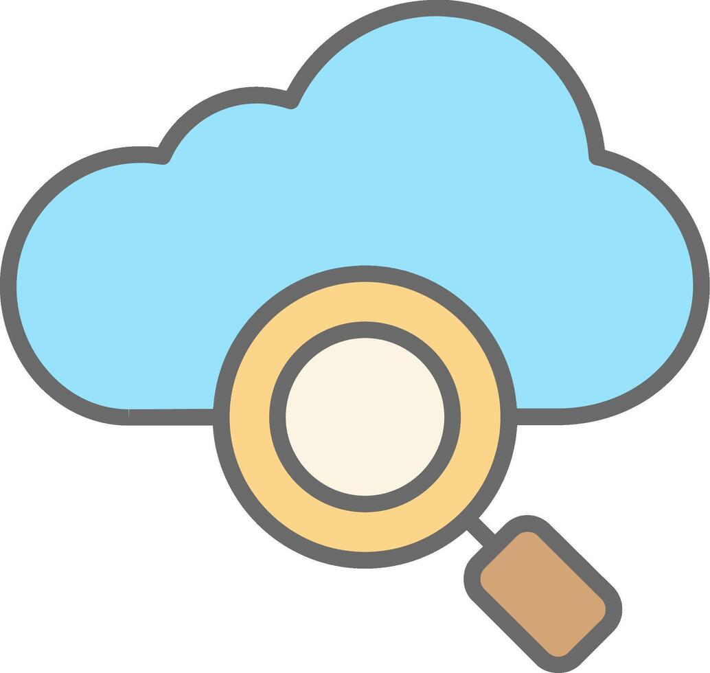 nube línea lleno ligero icono vector