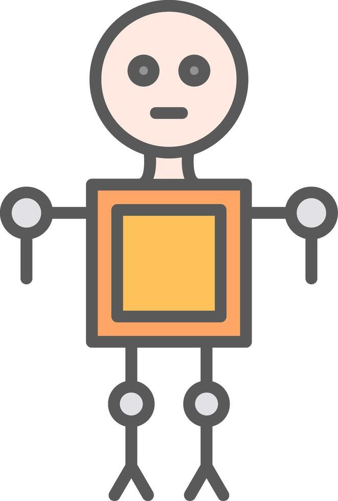 Robot Line Filled Light Icon vector