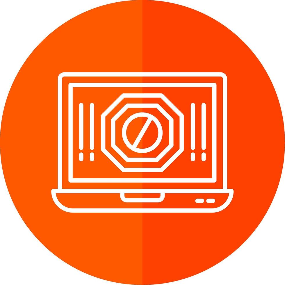 Ad Blocker Line Red Circle Icon vector