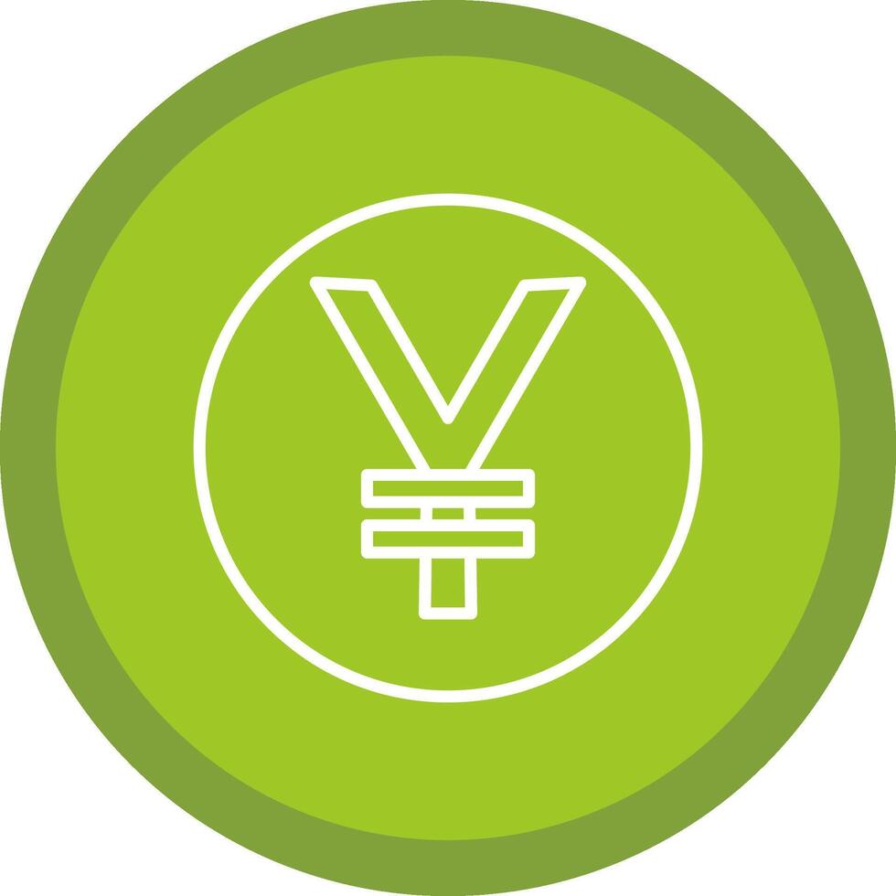 Yen Coin Line Multi Circle Icon vector