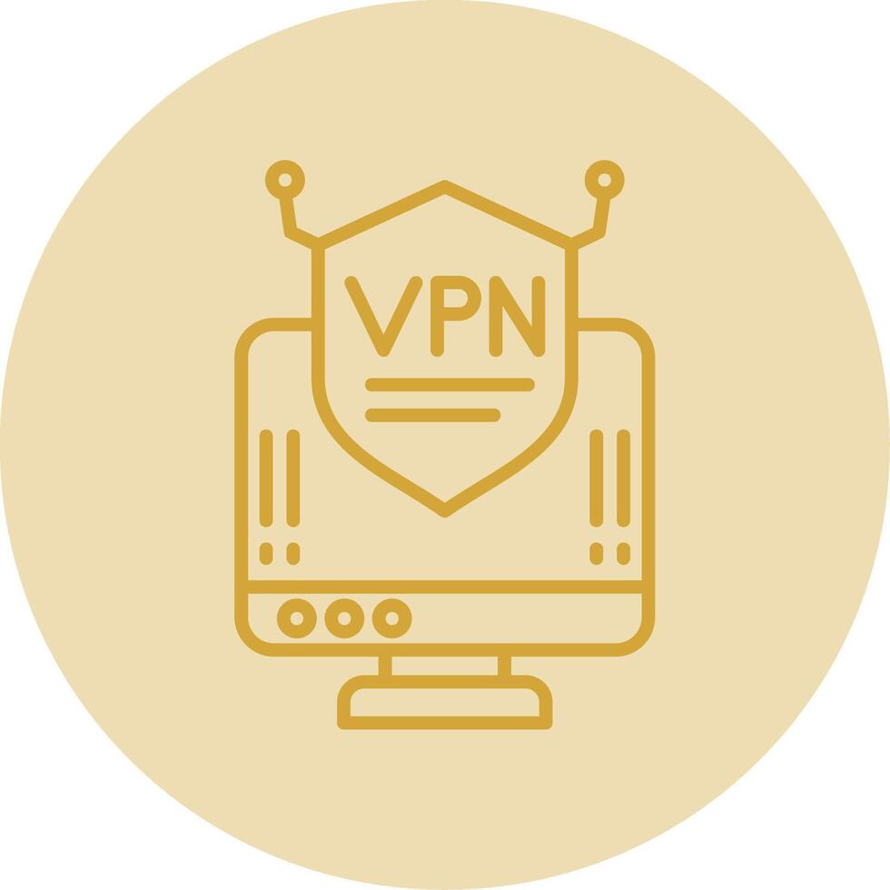 Vpn Line Yellow Circle Icon vector