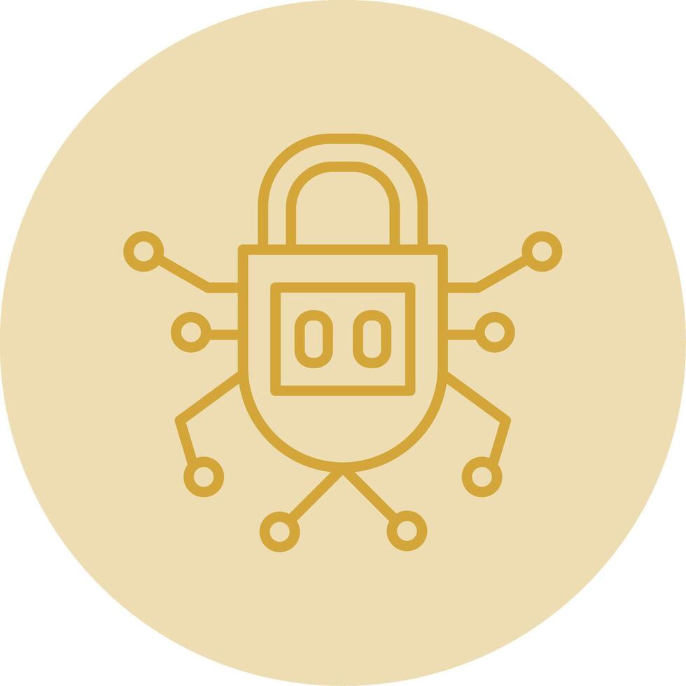 Security Line Yellow Circle Icon vector